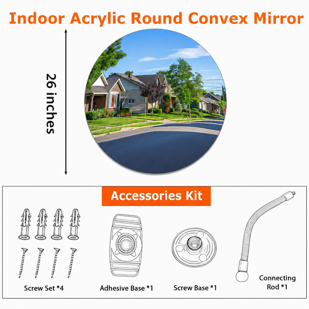 26” Wide-Angle "Fish-Eye" Convex Mirror